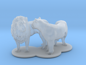 African Lion & Lioness in Clear Ultra Fine Detail Plastic