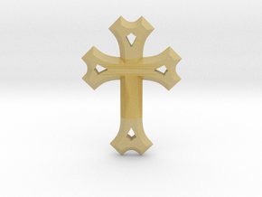 Syriac Cross in Tan Fine Detail Plastic