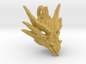 Plastic Umbral Dragon small Pendant in Tan Fine Detail Plastic
