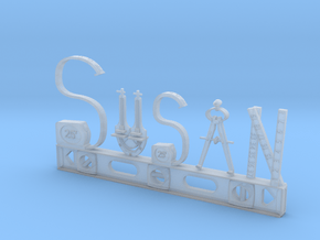 Susan Nametag in Clear Ultra Fine Detail Plastic