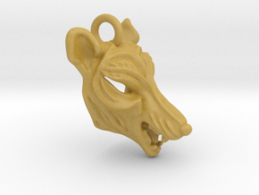 Plastic Thylacine Small Pendant in Tan Fine Detail Plastic
