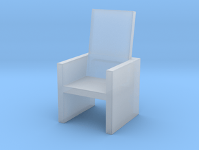 2x2 Cm Chair in Clear Ultra Fine Detail Plastic
