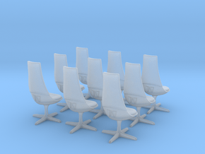TOS Chair 1:32 - 8+1 for Bridge Model in Clear Ultra Fine Detail Plastic