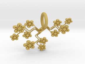 Bouquet Pendant in Tan Fine Detail Plastic