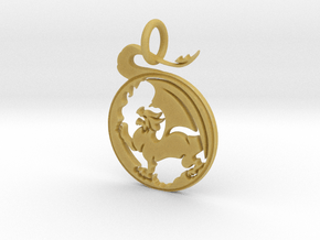 Dragon  Pendant and Keychain in Tan Fine Detail Plastic