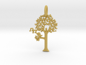 Tree No.2 Pendant in Tan Fine Detail Plastic