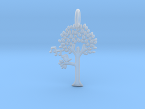 Tree No.2 Pendant in Clear Ultra Fine Detail Plastic