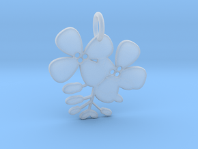 Flower No.2 Pendant in Clear Ultra Fine Detail Plastic