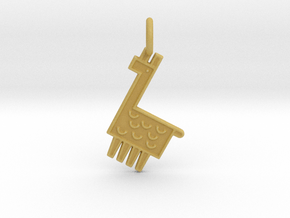 Llama Pendant in Tan Fine Detail Plastic