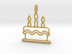 Birthday Cake in Tan Fine Detail Plastic