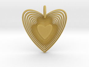 Pendant of Heart (No.2) in Tan Fine Detail Plastic