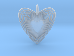 Pendant of Heart (No.2) in Clear Ultra Fine Detail Plastic
