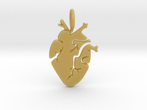 Heart Pendant in Tan Fine Detail Plastic