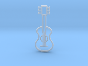 Guitar pendant in Clear Ultra Fine Detail Plastic