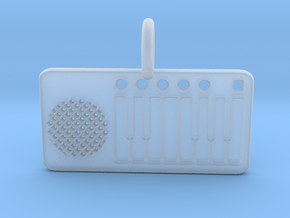 Keyboard Pendant in Clear Ultra Fine Detail Plastic