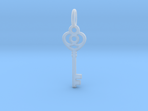 Key Pendant in Clear Ultra Fine Detail Plastic