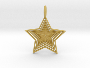 Star No.1 Pendant in Tan Fine Detail Plastic