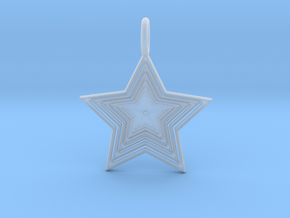 Star No.1 Pendant in Clear Ultra Fine Detail Plastic