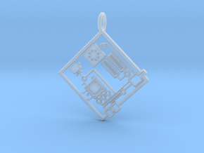 Circuit 1.0 Pendant in Clear Ultra Fine Detail Plastic