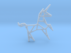 Unicorn Pendant in Clear Ultra Fine Detail Plastic