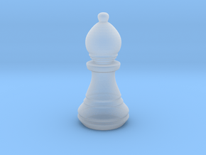 Chess Set Bishop in Clear Ultra Fine Detail Plastic
