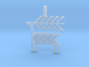 Reindeer Pendant in Clear Ultra Fine Detail Plastic