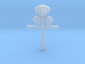 Cross Pendent in Clear Ultra Fine Detail Plastic
