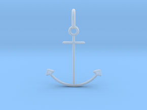 Anchor Pendant in Clear Ultra Fine Detail Plastic