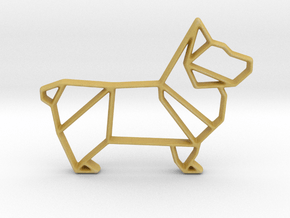 Origami Dog Pendant No.1  in Tan Fine Detail Plastic