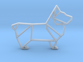 Origami Dog Pendant No.1  in Clear Ultra Fine Detail Plastic
