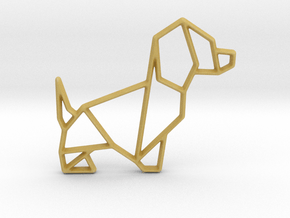 Origami Dog No.2 in Tan Fine Detail Plastic