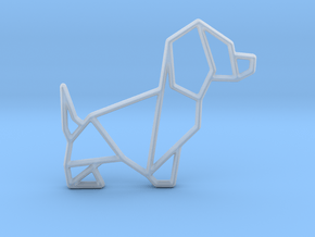 Origami Dog No.2 in Clear Ultra Fine Detail Plastic