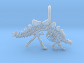 Stegosaurus Skeleton Pendant in Clear Ultra Fine Detail Plastic