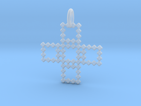 Square Pendant No.3  in Clear Ultra Fine Detail Plastic