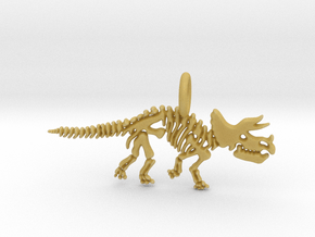 Triceratops Skeleton Pendant in Tan Fine Detail Plastic