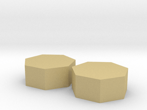 Two small heptagons in Tan Fine Detail Plastic