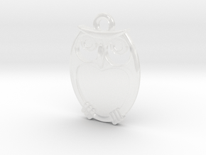 small owl pendant in Clear Ultra Fine Detail Plastic