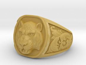 Tiger Ring  Size 9 in Tan Fine Detail Plastic