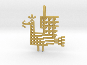 Pixel Peacock Pendant in Tan Fine Detail Plastic