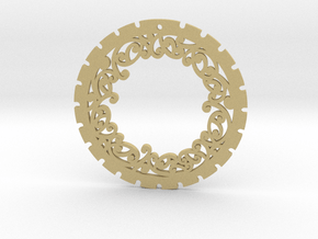 Simple 'Kowhaiwhai' Disc Earring ~ 33mm diameter in Tan Fine Detail Plastic