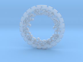 Simple 'Kowhaiwhai' Disc Earring ~ 33mm diameter in Clear Ultra Fine Detail Plastic