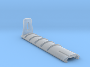Ribbed  Picatinny rail cover with handstop in Clear Ultra Fine Detail Plastic