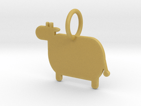 Cow Keychain in Tan Fine Detail Plastic