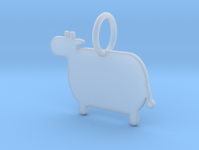 Cow Keychain in Clear Ultra Fine Detail Plastic