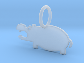 Hippopotamus Keychain in Clear Ultra Fine Detail Plastic