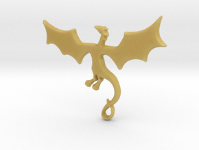 Dragon Pendant in Tan Fine Detail Plastic