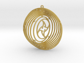 Pendant Wind Spinner Circle Sun and moon in Tan Fine Detail Plastic