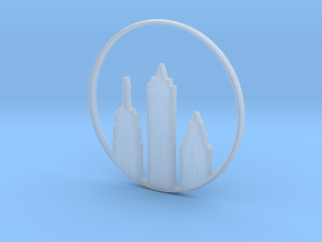 New York Pendant in Clear Ultra Fine Detail Plastic