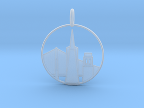 San Francisco Pendant With Loop in Clear Ultra Fine Detail Plastic
