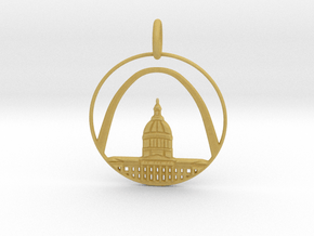 St. Louis Pendant With Loop in Tan Fine Detail Plastic